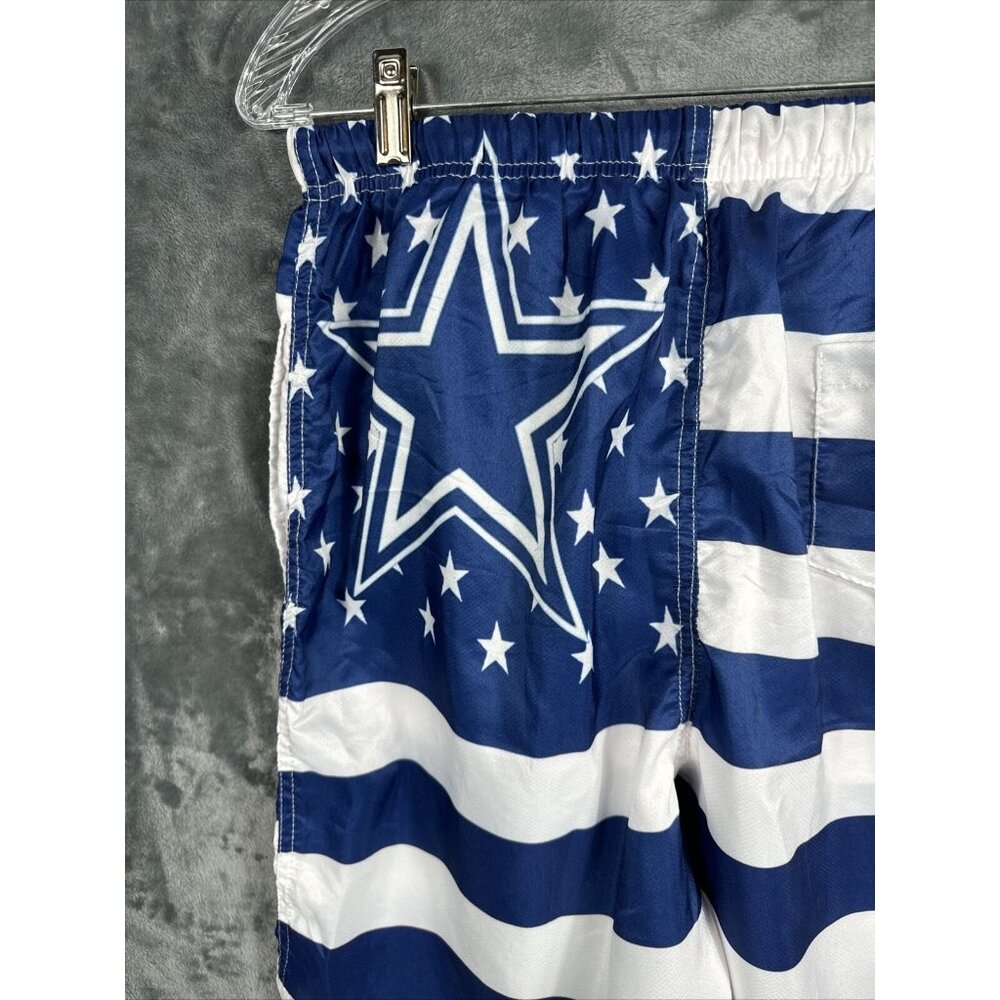 Mens USA Shorts Stars & Stripes Navy Blue & White Medium Swim Trunks Casual - Picture 12 of 15